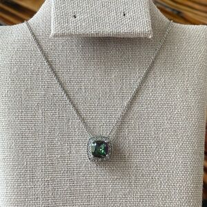 Sterling Silver Fire Topaz Pendant Necklace 925